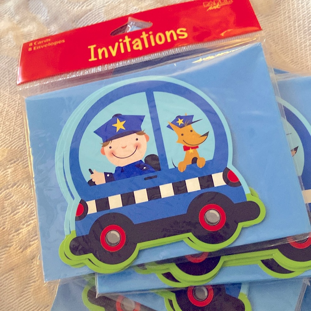 40 vintage policeman party invites with envelopes